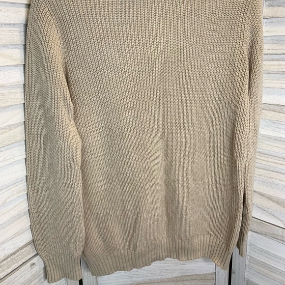 Children’s Place Boys Tan Solid Knit Quarter Zip Sherpa Long Sleeve Sweater - Picture 7 of 12